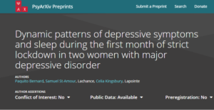 Dynamic patterns of depressive symptoms and sleep during the first month of strict lockdown in two women with major depressive disorder